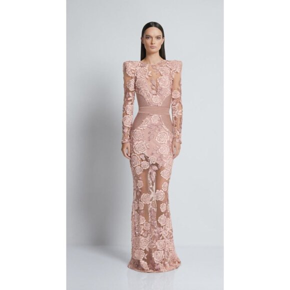 Zhivago Pink Lace Maxi Dress - Picture 1 of 9